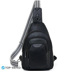 Crossbody Sling Bag Anti Theft Fanny Pack Waist Bag Vegan Leather Adjustable